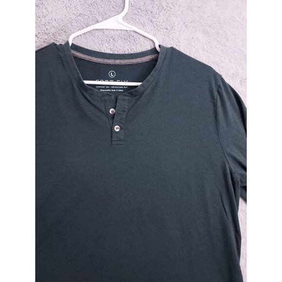 Free Fly Shirt Mens Large Henley Performance Bamboo Blend Comfort Fishing Green - Picture 5 of 11